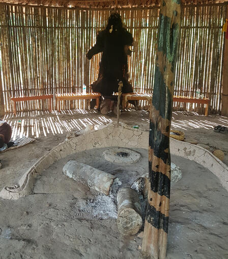 shuar altar with sacred fire